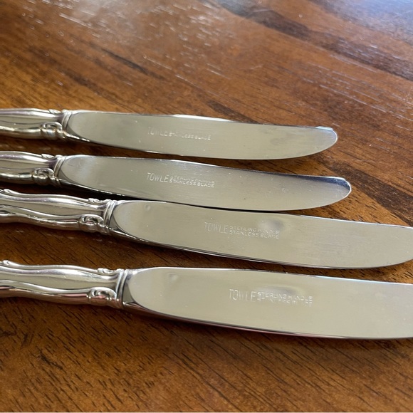 (4) Towle Fontana pattern individual butter spreaders,sterling silver 925 handle - Picture 5 of 7